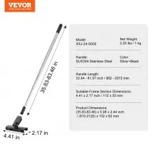 VEVOR Drywall Skimming Kit, Handle + Fixator Smoothing Knife Accessory, Professional Skim Coat Tools For Drywall, Wipe/Drywall Knife, for Gyprock / WallBoard / Plasterboard (No Blade)