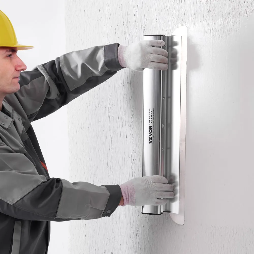 VEVOR Drywall Skimming Blade Set, 10/16/24/32/40 in (25.4/40.6/61/81.3/101.6 cm) Skimming Blades + 34-81.6 in/86.4 - 207 cm Extension Handle Pole, Stainless Steel Knife Professional Skim Coat Tools, for Gyprock/WallBoard/Plasterboard