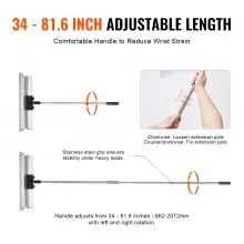 VEVOR Drywall Skimming Blade Set, 7/10/14/16/24 in Skimming Blades + 34 - 81.6 in Extension Handle Pole, Stainless Steel Knife Professional Skim Coat Tools, for Gyprock/WallBoard/Plasterboard