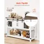 VEVOR Coffee Bar Cabinet, 47.3 x 15.7 x 32.7 in Farmhouse Coffee Bar Cabinet with 4-Tier Storage, Coffee Bar Table with Barn Doors, Farmhouse Sideboard Buffet Cabinet for Living Room, Entryway