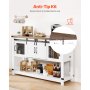VEVOR Coffee Bar Cabinet, 120 x 39.8 x 83 cm Farmhouse Coffee Bar Cabinet with 4-Tier Storage, Coffee Bar Table with Barn Doors, Farmhouse Sideboard Buffet Cabinet for Living Room, Entryway