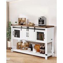 VEVOR Coffee Bar Cabinet 4-Tier Coffee Bar Table with Barn Doors for Living Room