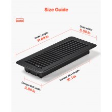 Floor Registers 4 x 10 Inch 12-Pack Iron Floor Vents for HVAC Vent Grilles Black