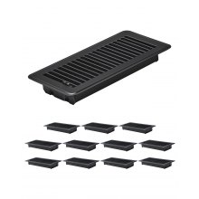 Floor Registers 4 x 10 Inch 12-Pack Iron Floor Vents for HVAC Vent Grilles Black