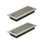 Floor Registers 4x10 Inch 2-Pack Iron Floor Vents for HVAC Grilles Nickel-Plated