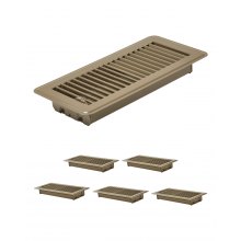 Floor Registers 4 x 10 Inch 6-Pack Iron Floor Vents for HVAC Vent Grilles Brown