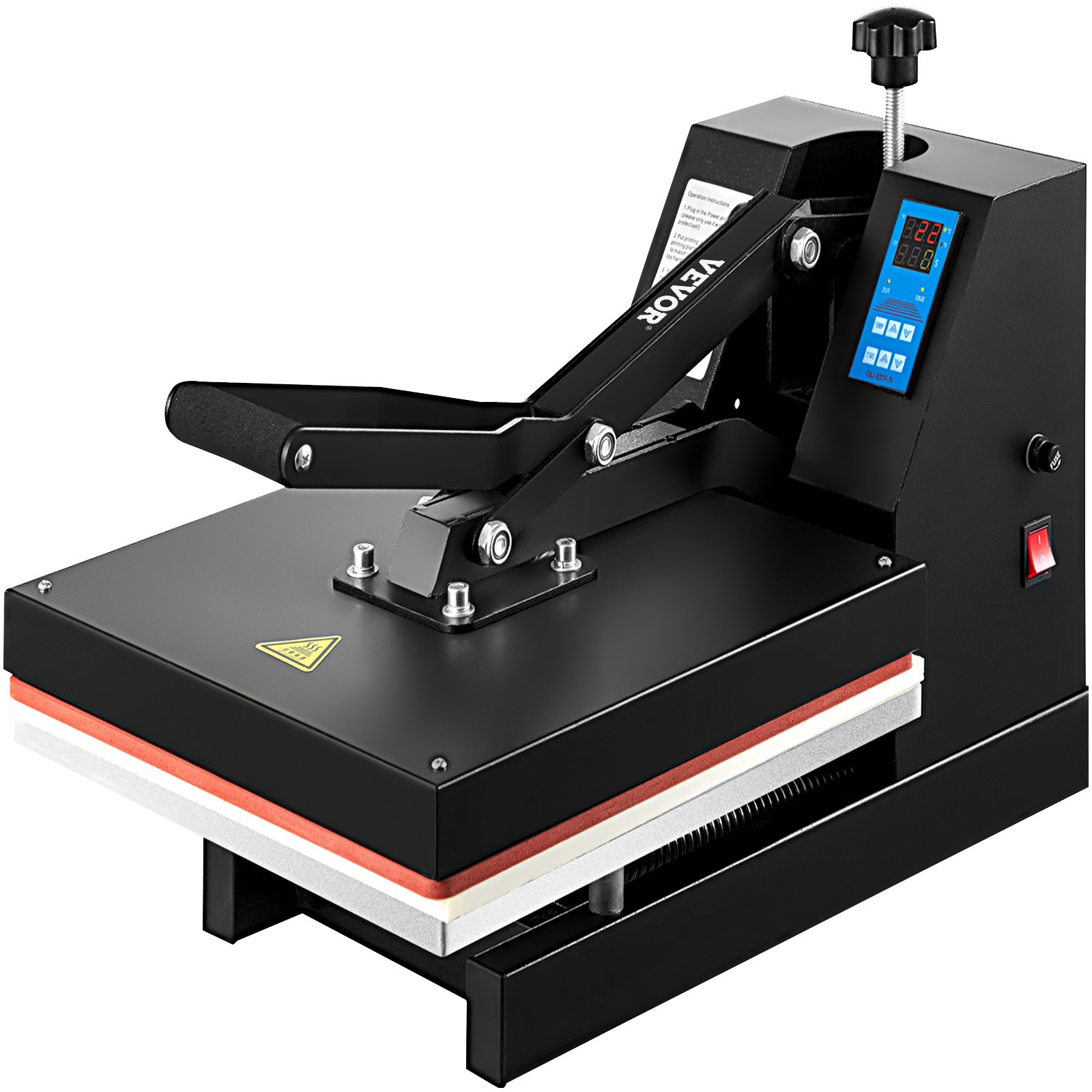 VEVOR Heat Press 38x38 cm Heat Press Machine Industrial Quality Power T Shirt Heat Press Sublimation Machine Clamshell Heat Press Machine for T Shirts