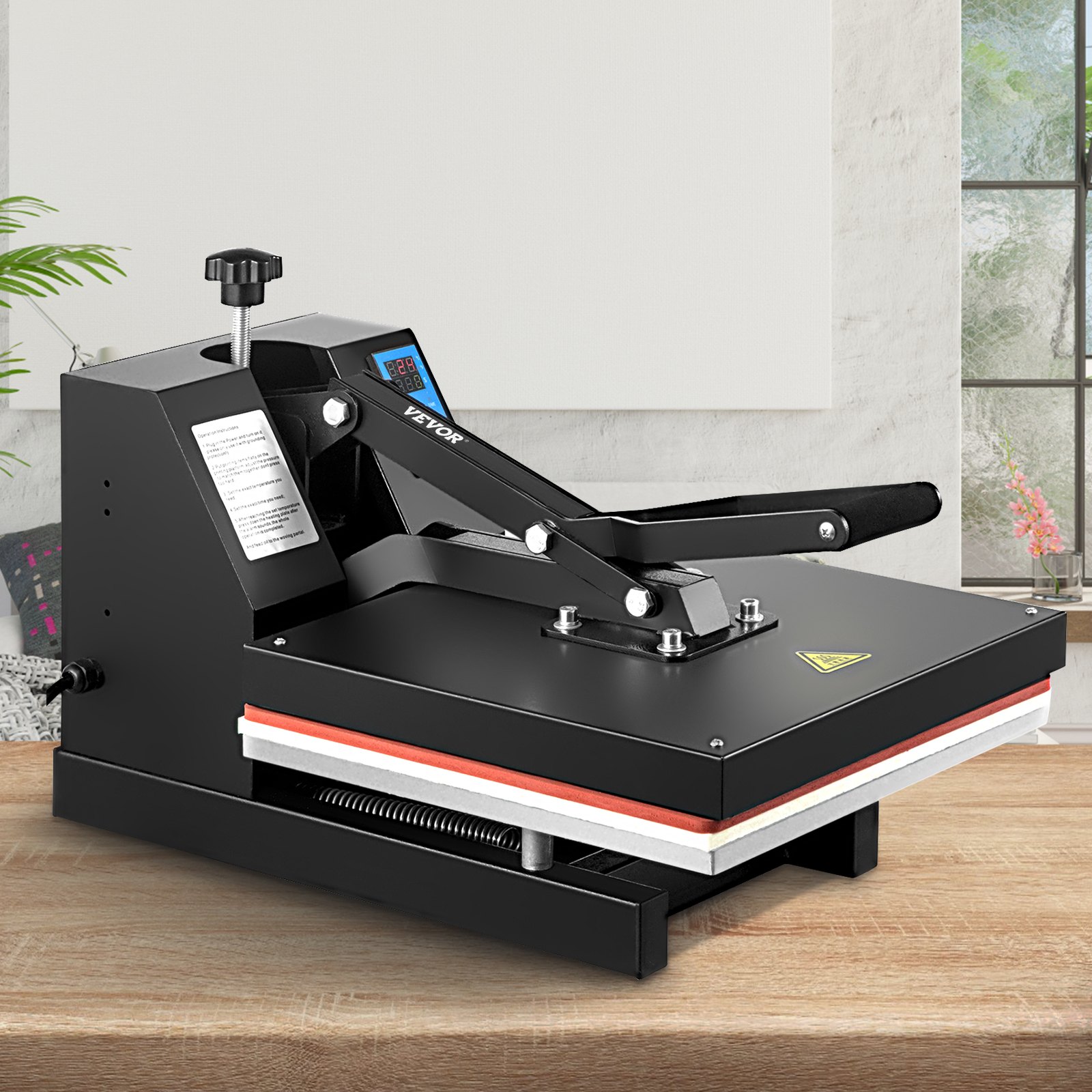 VEVOR Heat Press 38x38 cm Heat Press Machine Industrial Quality Power T Shirt Heat Press Sublimation Machine Clamshell Heat Press Machine for T Shirts