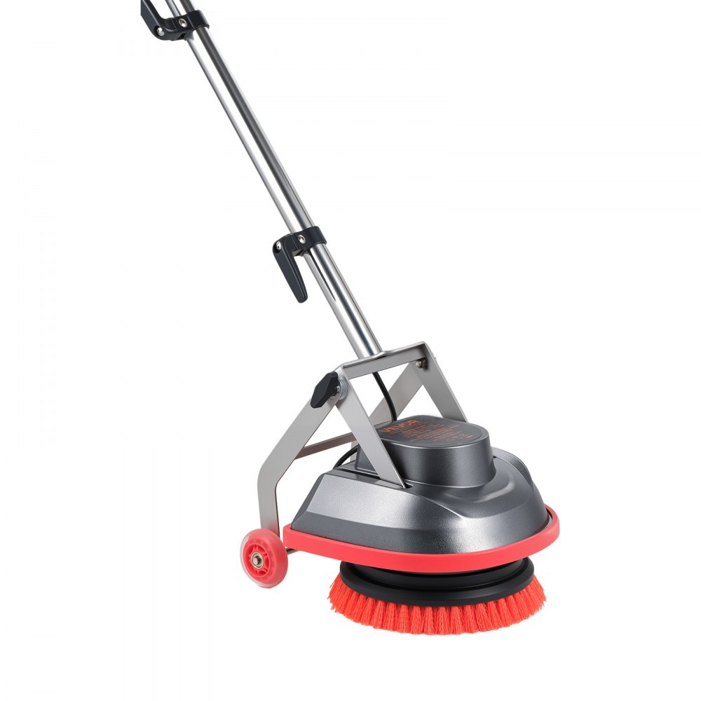 VEVOR Commercial Floor Scrubber Machine, Heavy Duty Floor Cleaner Polisher with 2 Wheels,  Professional Electric Carpet Buffer, Max 1900 RPM, 43 FT Cord, 3 Pads & 3 Brushes - All Floor Surfaces