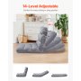 VEVOR Floor Chair, Recycled Foam Folding Sofa Chair with 14 Adjustable Positions, Multifunctional Floor Chair with Back Support Ideal for Sleeping Reading, Floor Gaming Chair Suitable for Kids, Gray