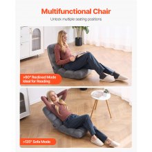 Floor Chair with Backrest Folding Sofa Chair for Kids 14 Adjustable Positions