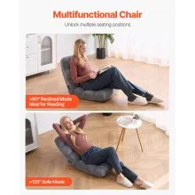 Floor Chair with Backrest Folding Sofa Chair for Kids 14 Adjustable Positions