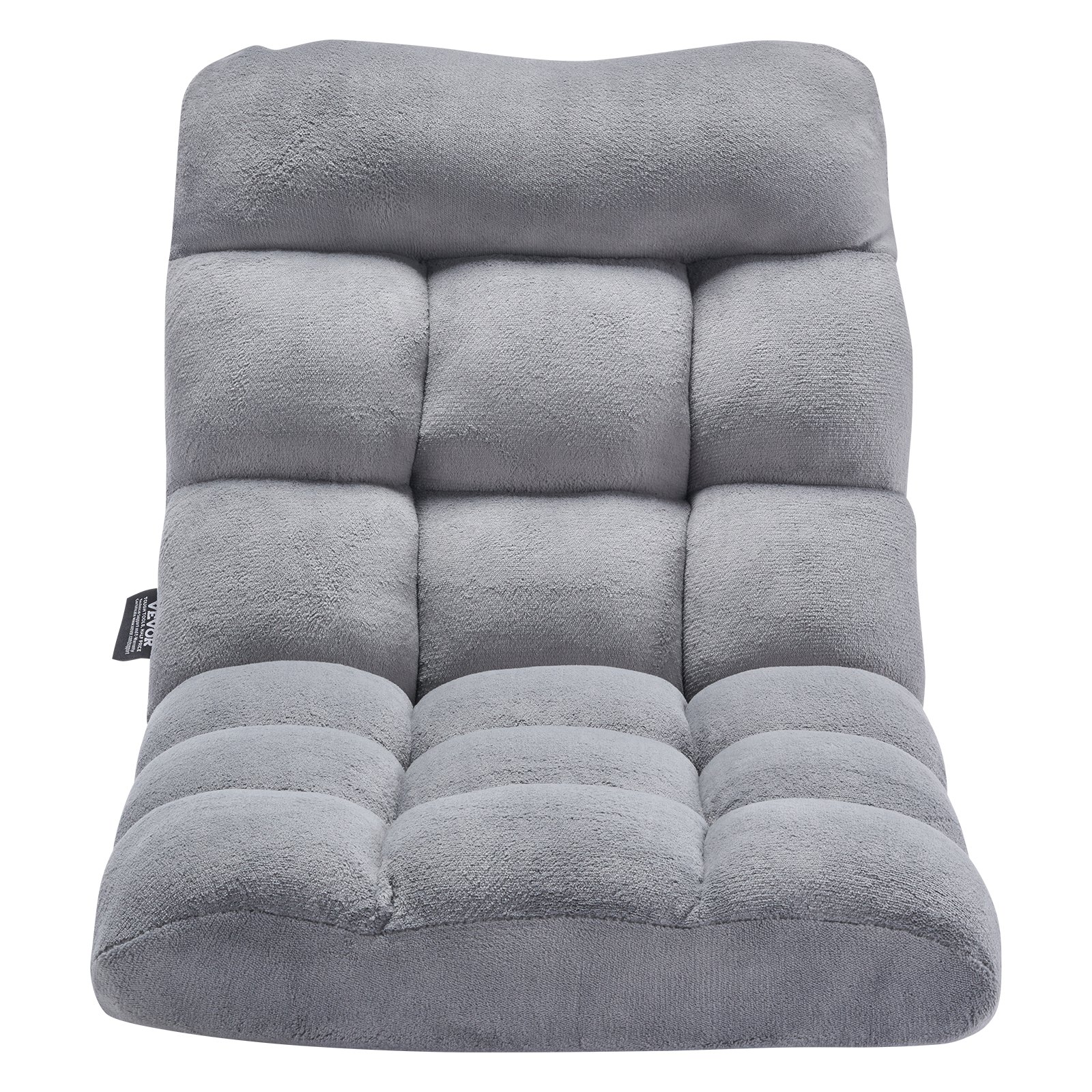 VEVOR Floor Chair, Recycled Foam Folding Sofa Chair with 14 Adjustable Positions, Multifunctional Floor Chair with Back Support Ideal for Sleeping Reading, Floor Gaming Chair Suitable for Kids, Gray
