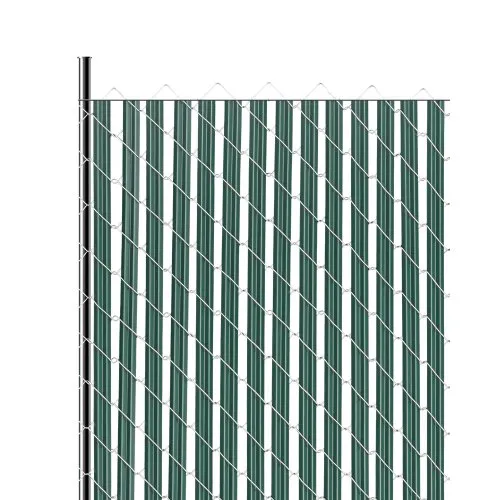 VEVOR Bottom Locking Privacy Slats, Single-Wall Vertical Bottom-Locking Slats for Chain-Link Fence, High-Density HDPE Chain Link Slats Ideally Fit 4' High Fence for Garden, Farm, Sports Field(Green)