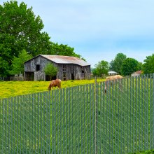 Chain Link Fence Privacy Slats Single-Wall for 5' High Fence Bottom Lock Green