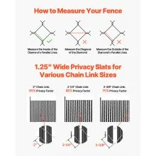 Chain Link Fence Privacy Slats Single-Wall for 6' High Fence Bottom Lock Black