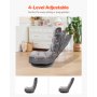 VEVOR Swivel Floor Gaming Chair, 360-Degree Rotating Floor Chair with 4 Adjustable Position Folding Backrest and Lumbar Support, Folding Video Reclining Sofa for Watching TV Reading Playing Game, Gray