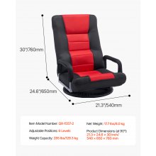 VEVOR 360° Swivel Floor Gaming Chair Folding Floor Chair with Armrest Adjustable