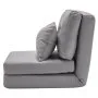 VEVOR Convertible Flip Chair, 5-Position Adjustable Floor Lazy Sofa, Folding Upholstered Couch Bed with Adjustable Backrest Metal Frame and Pillow, Folding Sofa Bed Chair for Living Room Bedroom, Gray