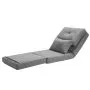 VEVOR Convertible Flip Chair, 5-Position Adjustable Floor Lazy Sofa, Folding Upholstered Couch Bed with Adjustable Backrest Metal Frame and Pillow, Folding Sofa Bed Chair for Living Room Bedroom, Gray