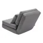 VEVOR Convertible Flip Chair, 5-Position Adjustable Floor Lazy Sofa, Folding Upholstered Couch Bed with Adjustable Backrest Metal Frame and Pillow, Folding Sofa Bed Chair for Living Room Bedroom, Gray