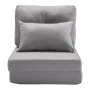 VEVOR Convertible Flip Chair, 5-Position Adjustable Floor Lazy Sofa, Folding Upholstered Couch Bed with Adjustable Backrest Metal Frame and Pillow, Folding Sofa Bed Chair for Living Room Bedroom, Gray