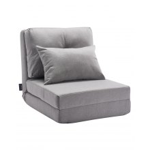 VEVOR Convertible Flip Chair with 5 Adjustable Position Floor Lazy Sofa Gray