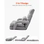 VEVOR Floor Chair, Floor Gaming Chair with 5 Adjustable Position and Back Support, Folding Sofa Chair with Armrest for Adults, Sofa Lounger Bed with Back Cushion for Living Room and Bedroom, Gray