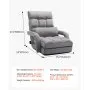 VEVOR Floor Chair, Floor Gaming Chair with 5 Adjustable Position and Back Support, Folding Sofa Chair with Armrest for Adults, Sofa Lounger Bed with Back Cushion for Living Room and Bedroom, Gray