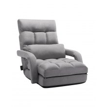 Floor Chair with 5 Adjustable Position and Armrest Floor Gaming Chair Gray