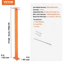 VEVOR Adjustable Floor Jack Post House Floor Leveling Lift 54"-150" Height Range