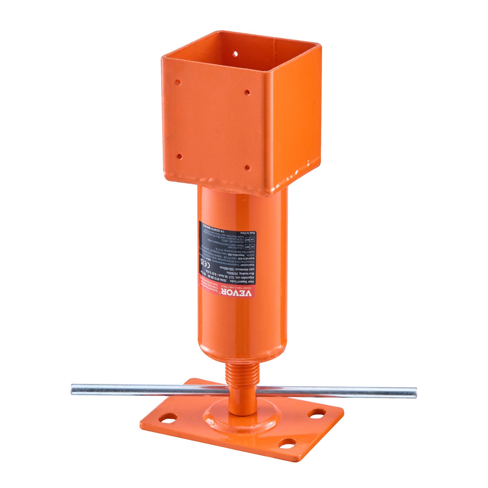 VEVOR Screw Jack Post, 4" x 4", 13.2"-18.7" Height Range, 24700 lbs Max Load Capacity, Adjustable Shore Jack, Temporary House Jack Pole for Home Leveling, Lifting Floor Crawlspace Basement Shore Beam