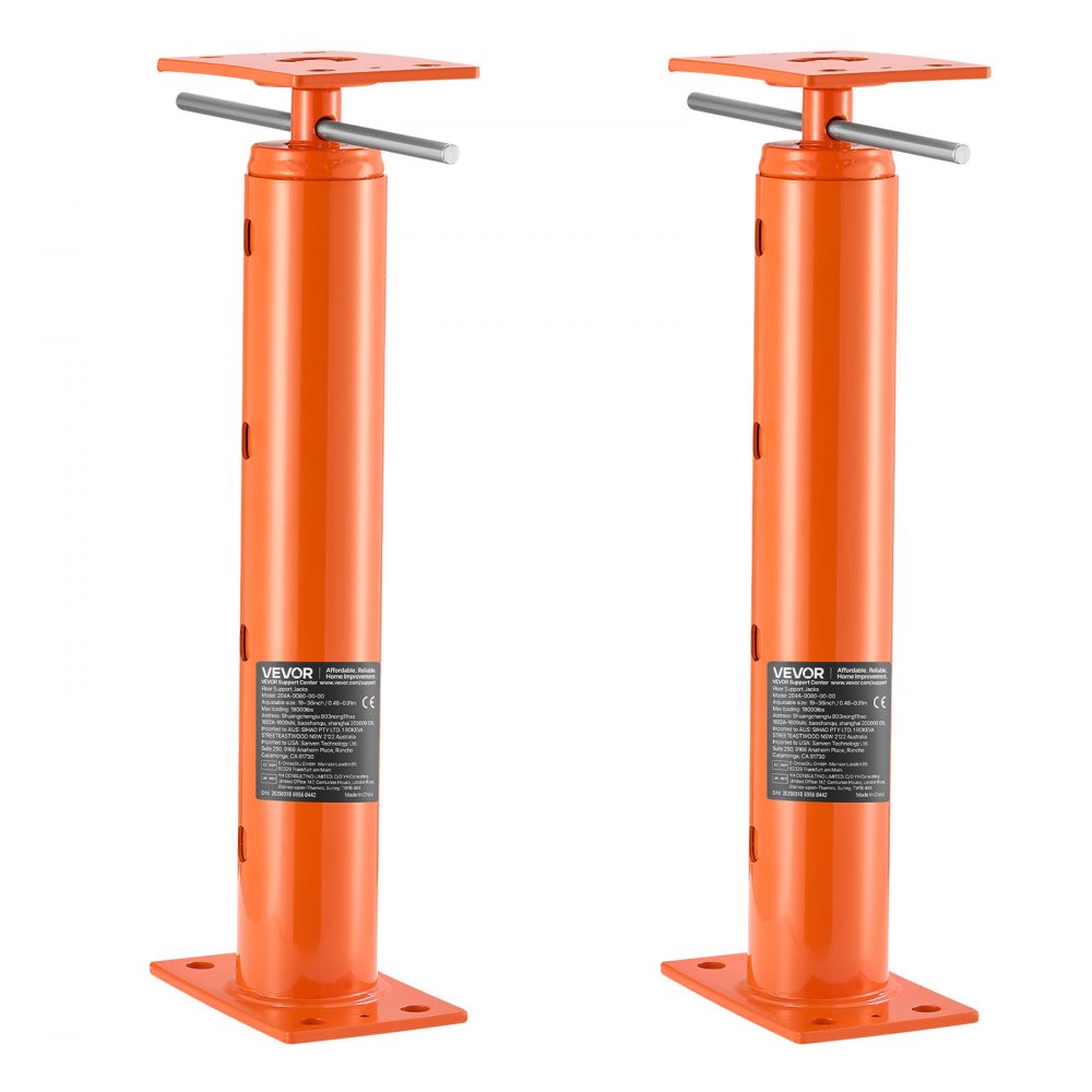 VEVOR House Floor Jacks, 2 Pack 19-36 Inch Height Range, 18000 lbs Max Load Capacity, Adjustable Support Beam Basement Jack Post Pole for Leveling, Lift Steel Telescoping Post for Temporary Support