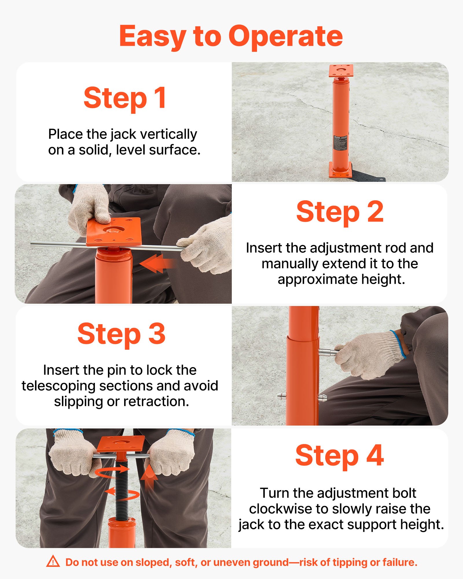 VEVOR House Floor Jacks, 2 Pack 19-36 Inch Height Range, 18000 lbs Max Load Capacity, Adjustable Support Beam Basement Jack Post Pole for Leveling, Lift Steel Telescoping Post for Temporary Support