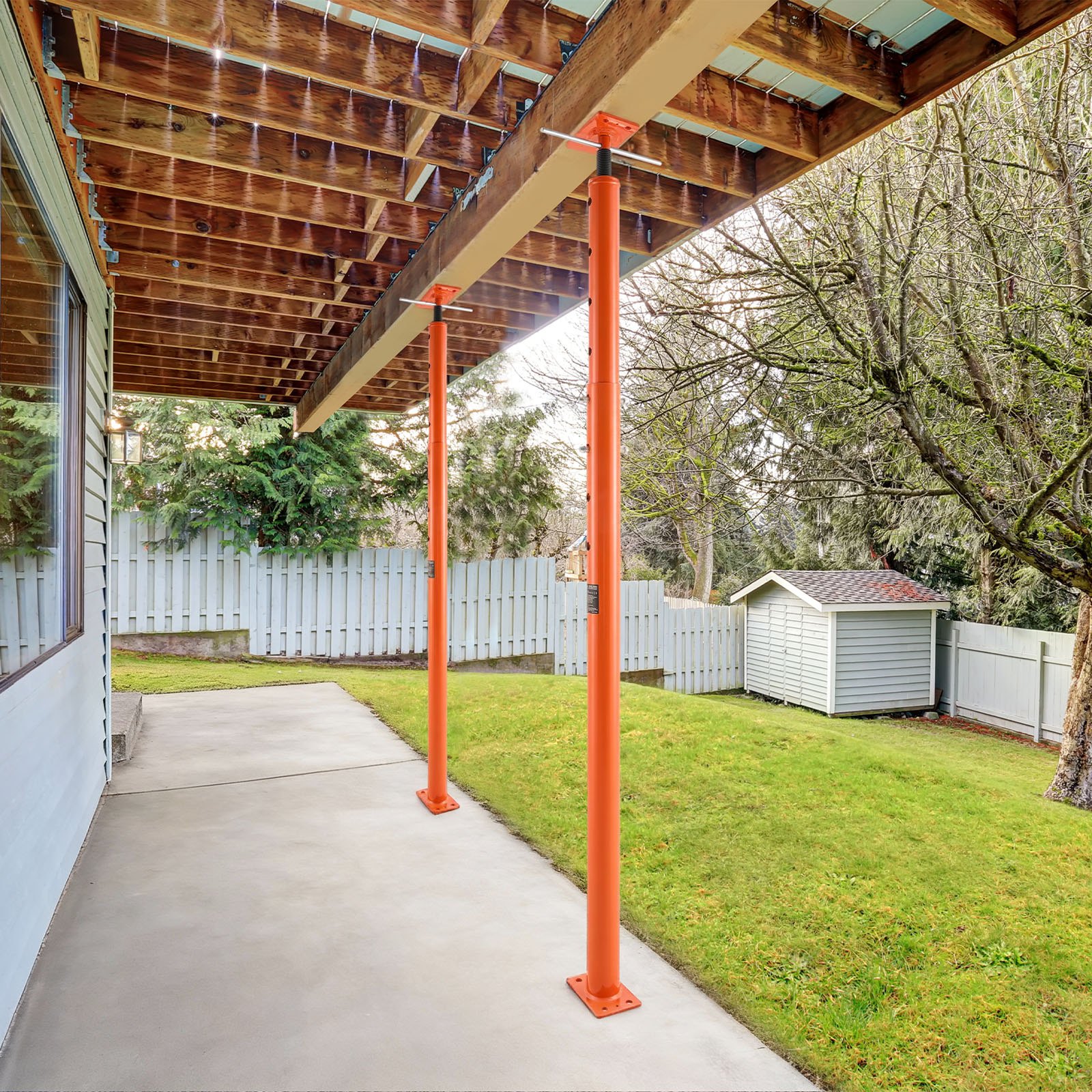 VEVOR House Floor Jacks, 2 Pack 53-93 Inch Height Range, 18000 lbs Max Load Capacity, Adjustable Support Beam Basement Jack Post Pole for Leveling, Lift Steel Telescoping Post for Temporary Support