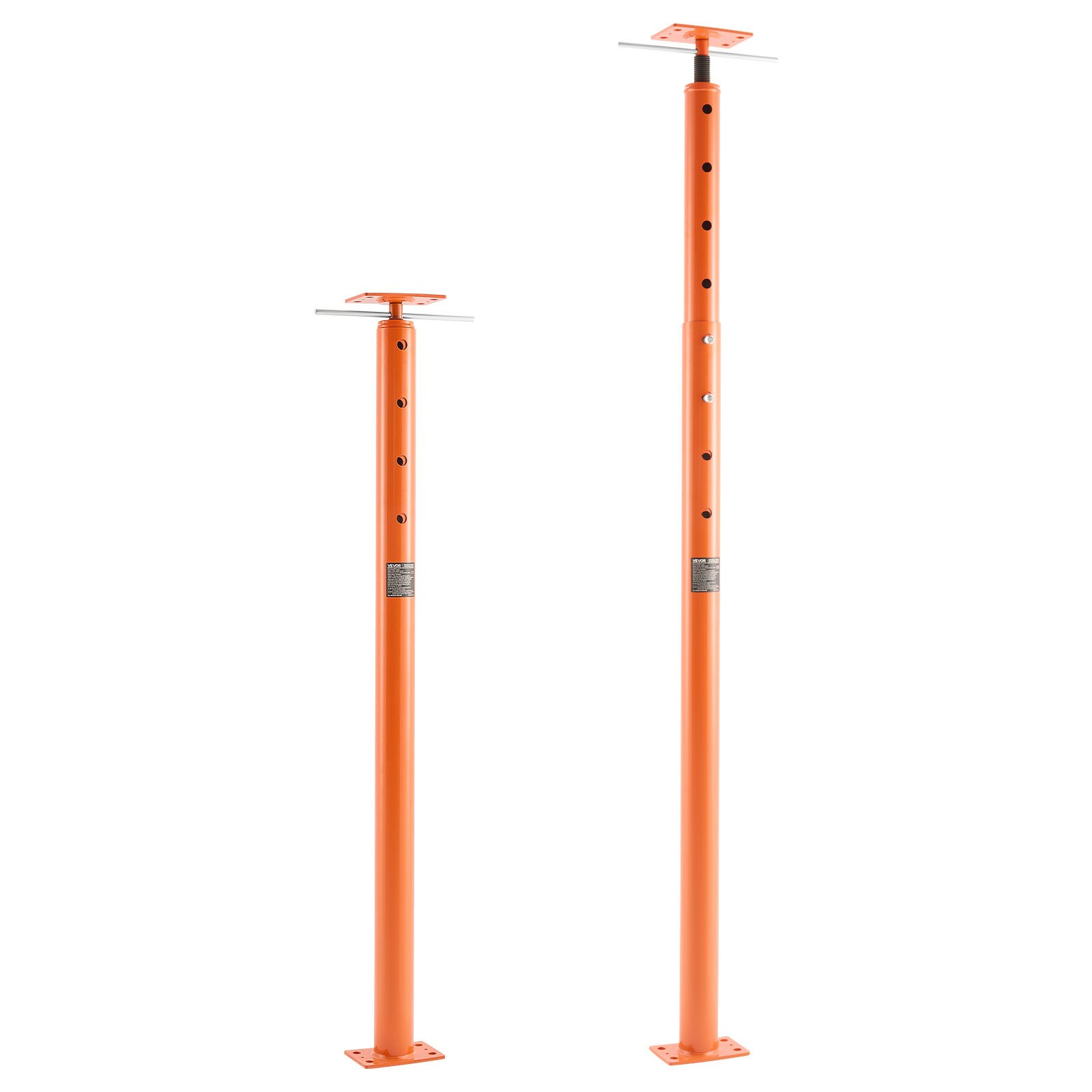 VEVOR House Floor Jacks, 2 Pack 53-93 Inch Height Range, 18000 lbs Max Load Capacity, Adjustable Support Beam Basement Jack Post Pole for Leveling, Lift Steel Telescoping Post for Temporary Support