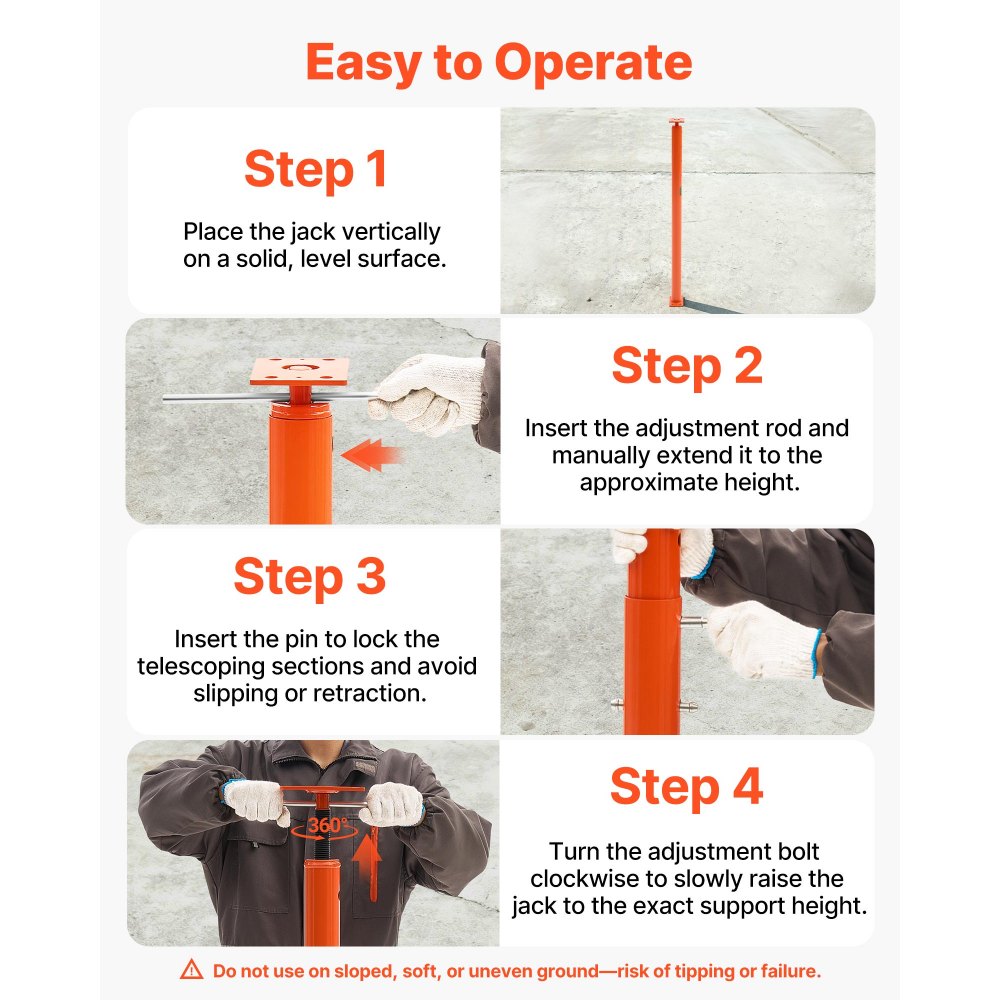 VEVOR House Floor Jacks, 2 Pack 54-150 Inch Height Range, 11200 lbs Max Load Capacity, Adjustable Support Beam Basement Jack Post Pole for Leveling, Lift Steel Telescoping Post for Temporary Support