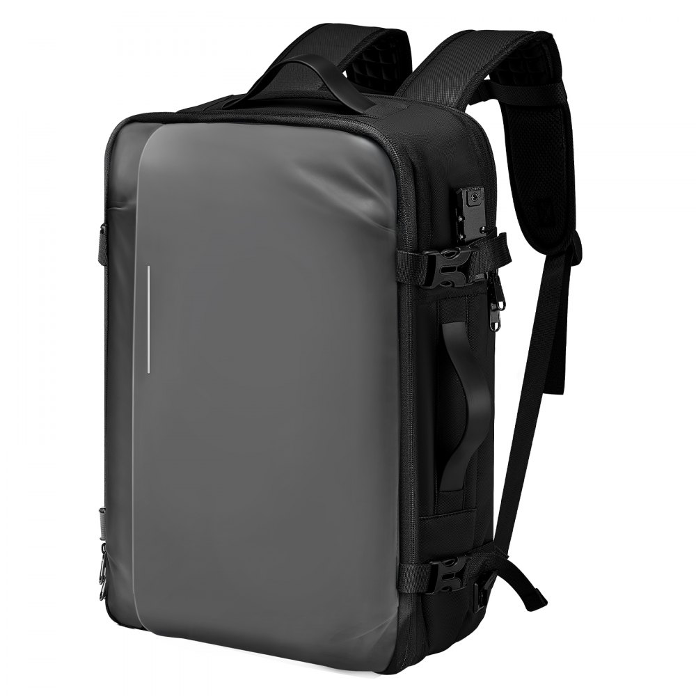 VEVOR Vacuum Travel Backpack, 65L, Expandable Vacuum Seal Compression Travel Backpack with Pump, with TSA-Approved Lock, Airback Vacpack, Water-Resistant Carry-On Suitcase Luggage, for Business, Gray