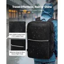 VEVOR Vacuum Travel Backpack, 80L, Expandable Vacuum Seal Compression Travel Backpack with Pump, with TSA-Approved Lock, Airback Vacpack, Water-Resistant Carry-On Suitcase Luggage, for Business, Black