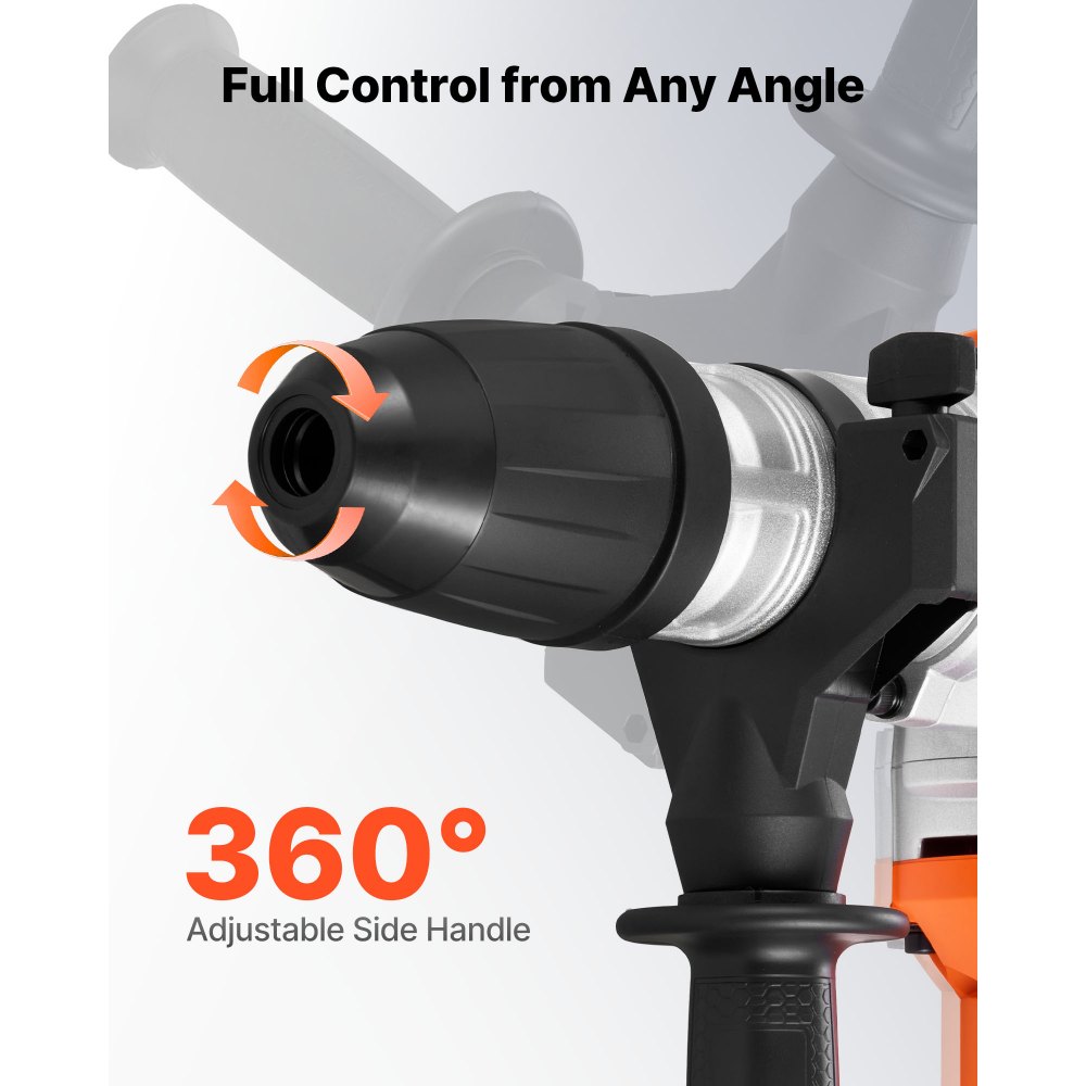 VEVOR Rotary Hammer Drill, 1-9/16 in SDS-Max Cordless, Heavy Duty 20V Battery Powered Rotary Hammer, Including 2 Batteries, Charger, Drill Bit, Pointed Chisel, Carrying Case, for Concrete, Masonry