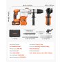 VEVOR Rotary Hammer Drill, 1-9/16 in SDS-Max Cordless, Heavy Duty 20V Battery Powered Rotary Hammer, Including 2 Batteries, Charger, Drill Bit, Pointed Chisel, Carrying Case, for Concrete, Masonry