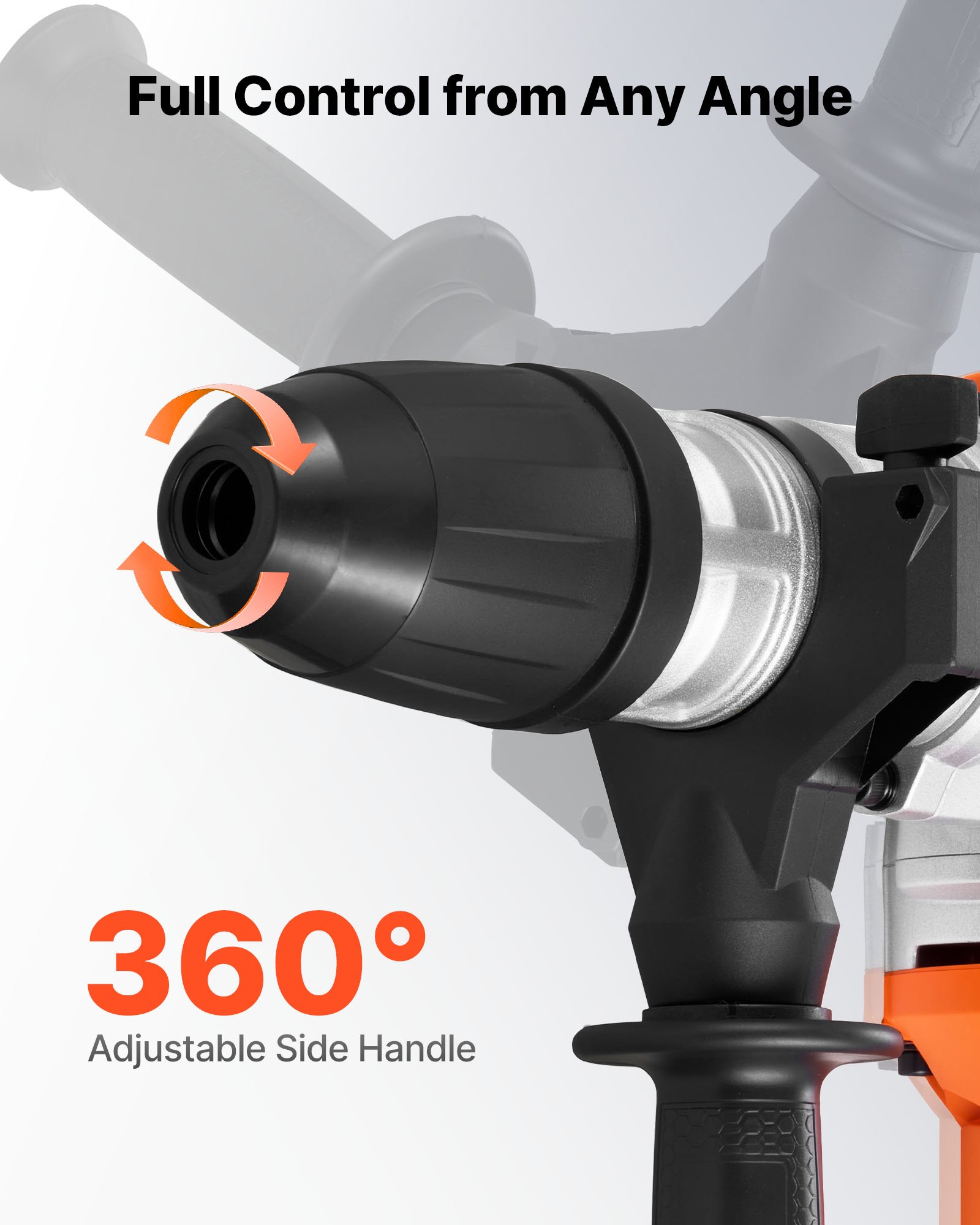 VEVOR Rotary Hammer Drill, 1-9/16 in SDS-Max Cordless, Heavy Duty 20V Battery Powered Rotary Hammer, Including 2 Batteries, Charger, Drill Bit, Pointed Chisel, Carrying Case, for Concrete, Masonry