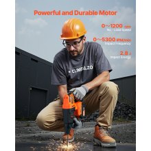 20V SDS-Plus Brushless Cordless Rotary Hammer Drill Kit 1 In 1200RPM 4 Functions
