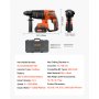 VEVOR 20V Brushless Cordless Hammer Drill, Lithium-Ion 1 Inch Rotary Hammer Driver, SDS-Plus Electric Lightweight Power Tool Kit with Battery and Charger, 4 Functions, 1200 RPM, 5300 BPM