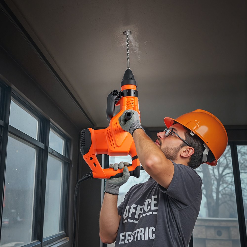 VEVOR Corded Hammer Drill, 1600W 175-350RPM Electric Demolition Drills, 2-Inch SDS-Max Rotary Hammer Driver, 3 Functions Chipping Power Tool Kit for Concrete, Drilling Wood Plastic
