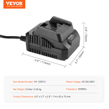 VEVOR Cargador de batería de 2,0 Ah – Cargador de batería inalámbrico para herramientas eléctricas para carga rápida, cargador de repuesto para baterías VV-SP2020, VV-EX2040, VV-SP2050, VV-EX2060