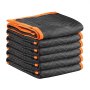 VEVOR Moving Blankets 6 Pcs, 1829 x 1016 mm (14.5 kg/dz) Large Packing Blankets with Cotton Filling, Heavy Duty Nonwoven Fabric Padded Moving Blanket for Shipping, Wrapping, Protecting Furniture