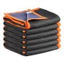 VEVOR Moving Blankets 6 Pcs, 1829 x 1016 mm (14.5 kg/dz) Large Packing Blankets with Cotton Filling, Heavy Duty Nonwoven Fabric Padded Moving Blanket for Shipping, Wrapping, Protecting Furniture