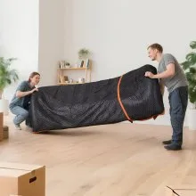 VEVOR Moving Blankets 12 Pcs, 72 x 40 in (32 lbs/dz) Large Packing Blankets with Cotton Filling, Heavy Duty Nonwoven Fabric Padded Moving Blanket for Shipping, Wrapping, Protecting Furniture