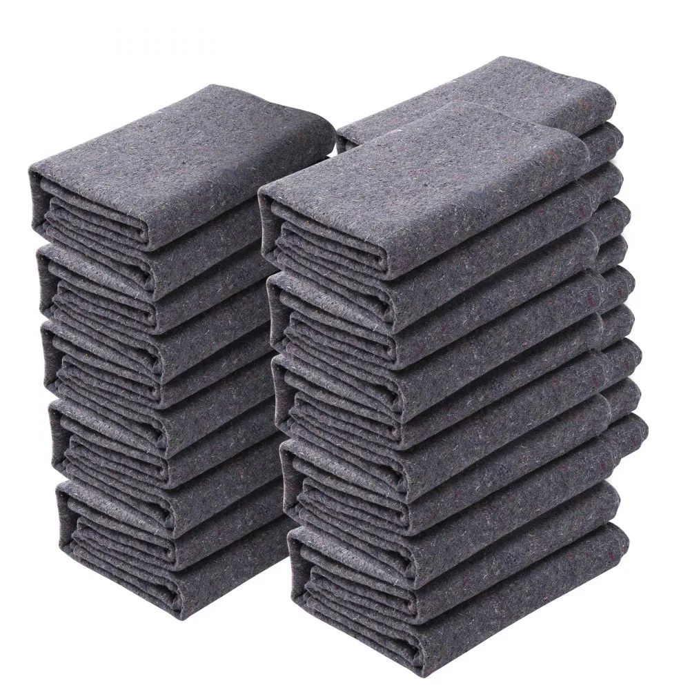 VEVOR Moving Blankets, 72" x 54", 21 lbs/dz Weight, 12 Packs, Professional Recycled Cotton Packing Blanket, Large Heavy Duty Shipping Mover Pads Perfect for Protecting Furniture, Floors, Appliances